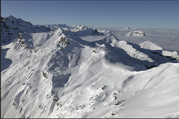 The view from the summit of Mount Schilthorn