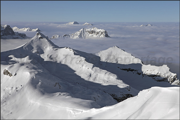 The view from the summit of Mount Schilthorn