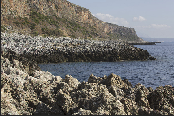 The cliffs of Porto Gialos. West coast of the peninsula
