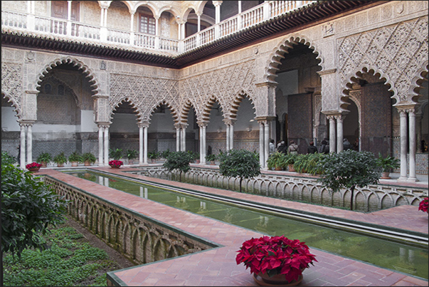 Sevilla. Alcazar, the inner courtyard of the royal palace