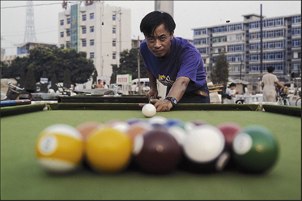 The game of billiards, one of the most common pastimes in the countryside The game of billiards, one of the most common pastimes in the countryside