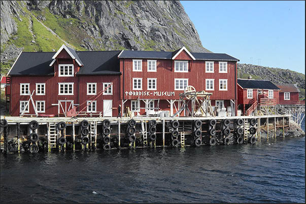 Moskenosoya island (Lofoten). Town of A last inhabited place in the extreme south of the archipelago Moskenosoya island (Lofoten). Town of A last inhabited place in the extreme south of the archipelago