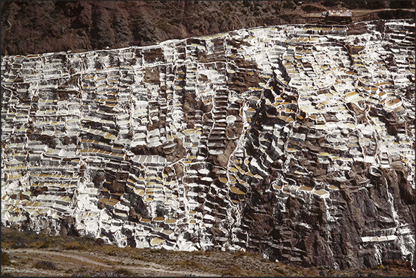 Salt pans of Maras, dating back to the Inca era, to extract the salt from the water descending from the Qaqawinay mountain Salt pans of Maras, dating back to the Inca era, to extract the salt from the water descending from the Qaqawinay mountain