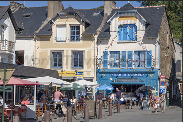 Restaurants on the seafront in the town of Cancale