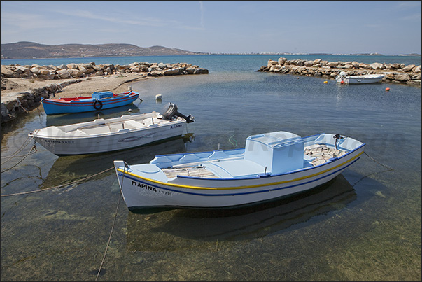Small fishing port in Voutakos, west coast of the island