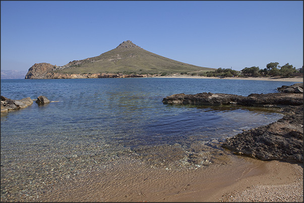 Kefalos Bay on the east coast and the island of Naxos on the horizon