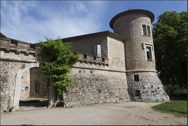 Château de Mouans, a castle with an unusual triangular shape with three arms. The entrance façade