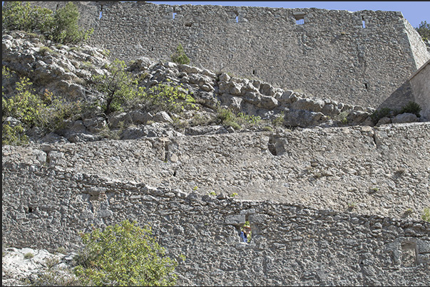 The walls that protect the road lending to the fortress