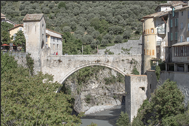 Access bridge to the medieval village