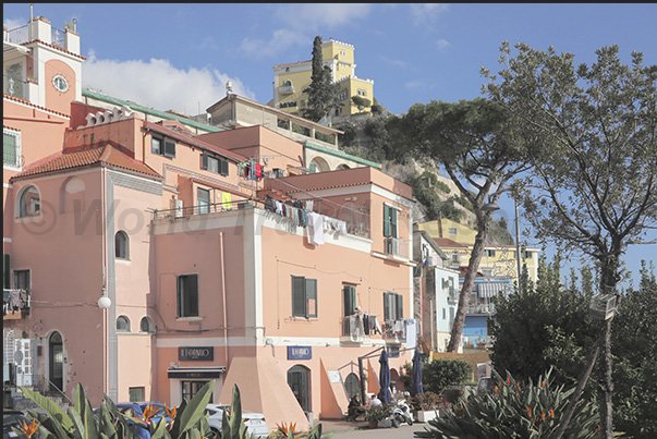 The houses of the village of Vietri extend from the hillside down to the sea and the coastal beaches