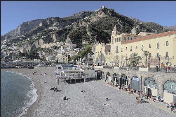 The beach of the village of Amalfi