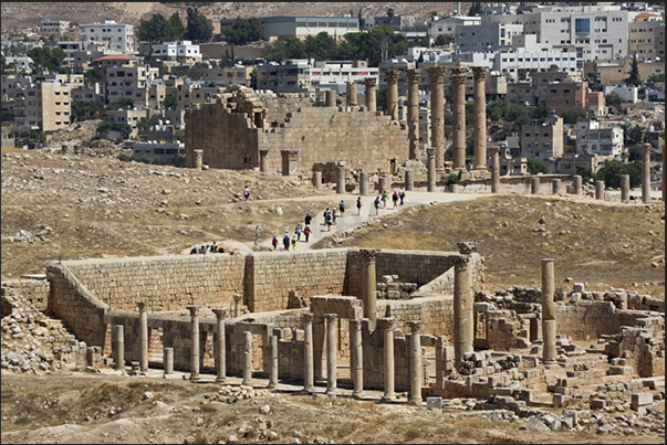 Ancient ruins at the archaeological site of Jerash Ancient ruins at the archaeological site of Jerash