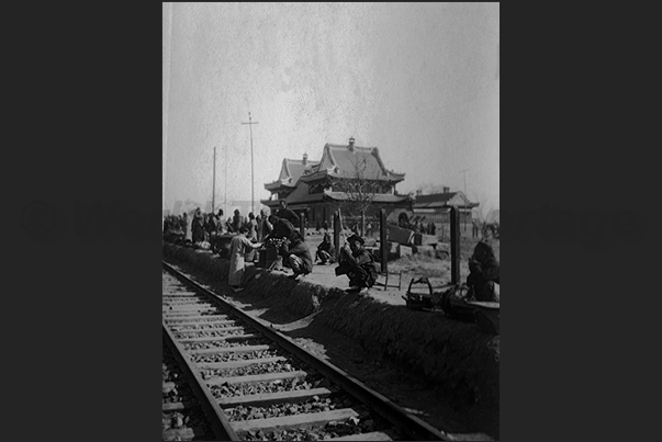 Rail station of Pukow. A small town on the railway line Canton - Beijing Rail station of Pukow. A small town on the railway line Canton - Beijing