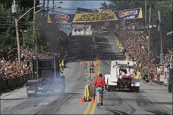 The uphill race trucks, with and without a trailer, it is the most exciting time of the event The uphill race trucks, with and without a trailer, it is the most exciting time of the event