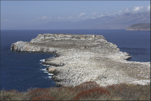Cape Tighani with the ruins of an old Venetian fortress Cape Tighani with the ruins of an old Venetian fortress