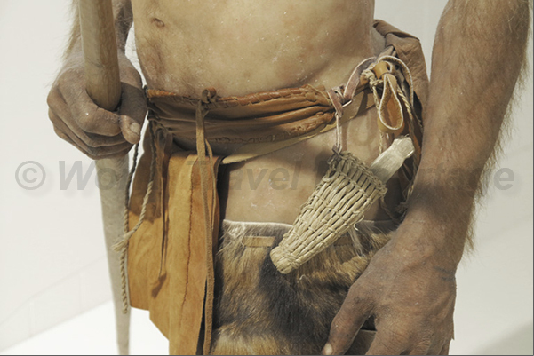 South Tyrol Museum of Archaeology. Some part of the clothing of Ötzi and some weapons like the dagger and the arc South Tyrol Museum of Archaeology. Some part of the clothing of Ötzi and some weapons like the dagger and the arc