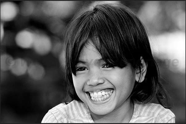 Central Highlands, Kontoum region. A child of ethnic Ba Na (or Bahnar) Central Highlands, Kontoum region. A child of ethnic Ba Na (or Bahnar)